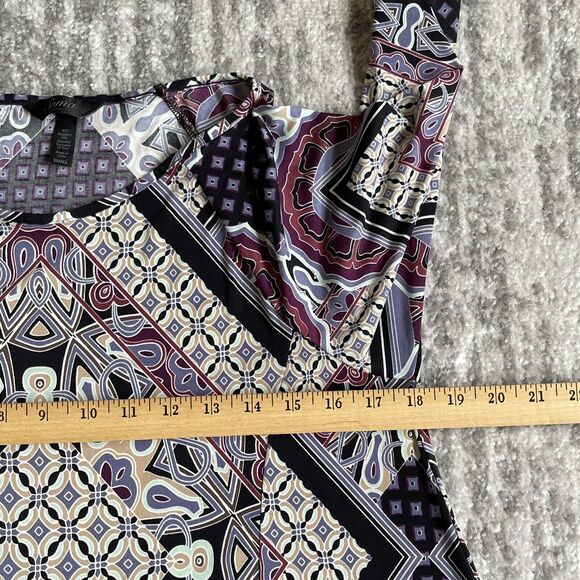 Soma Intimates‎ Top Women Size S Multicolor Geometric Boho Raglan 3/4 Sleeve - Picture 7 of 10
